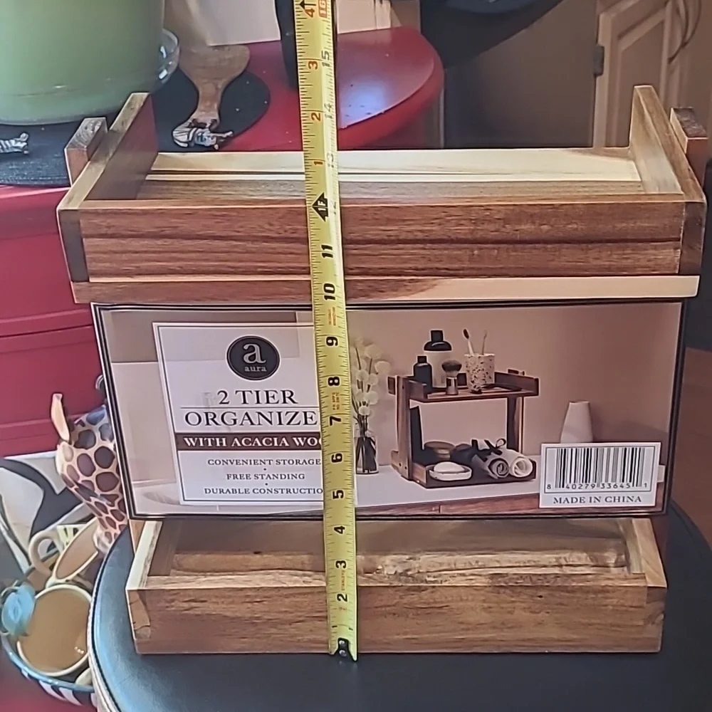2 Tier Solid Wood Organizer